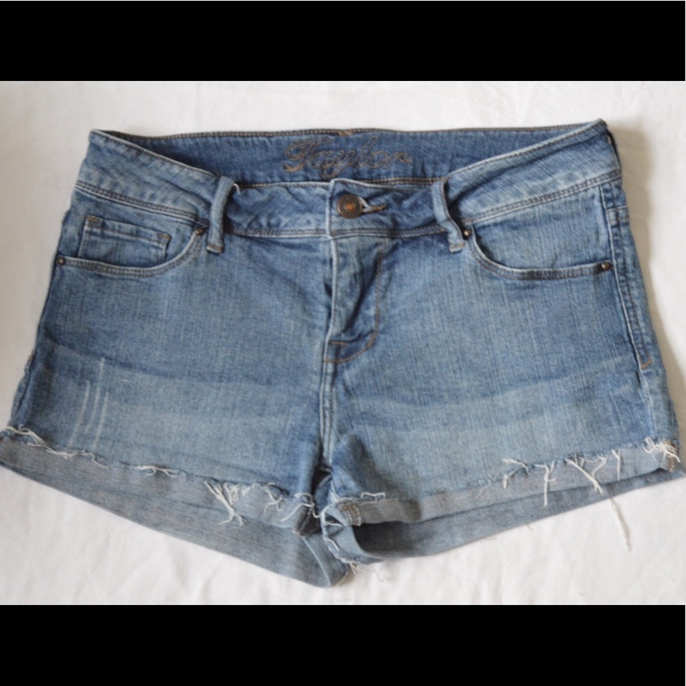 Cuffed Denim Shorts